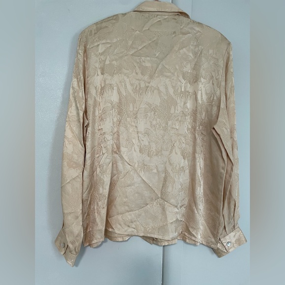 Vintage Como Seta Silk Safari Animal Top - Picture 8 of 9
